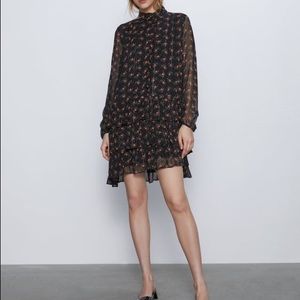Zara Ruffled Print Dress